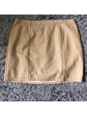 Forever 21 Faux Leather Mini Skirt | Tan | Size: L